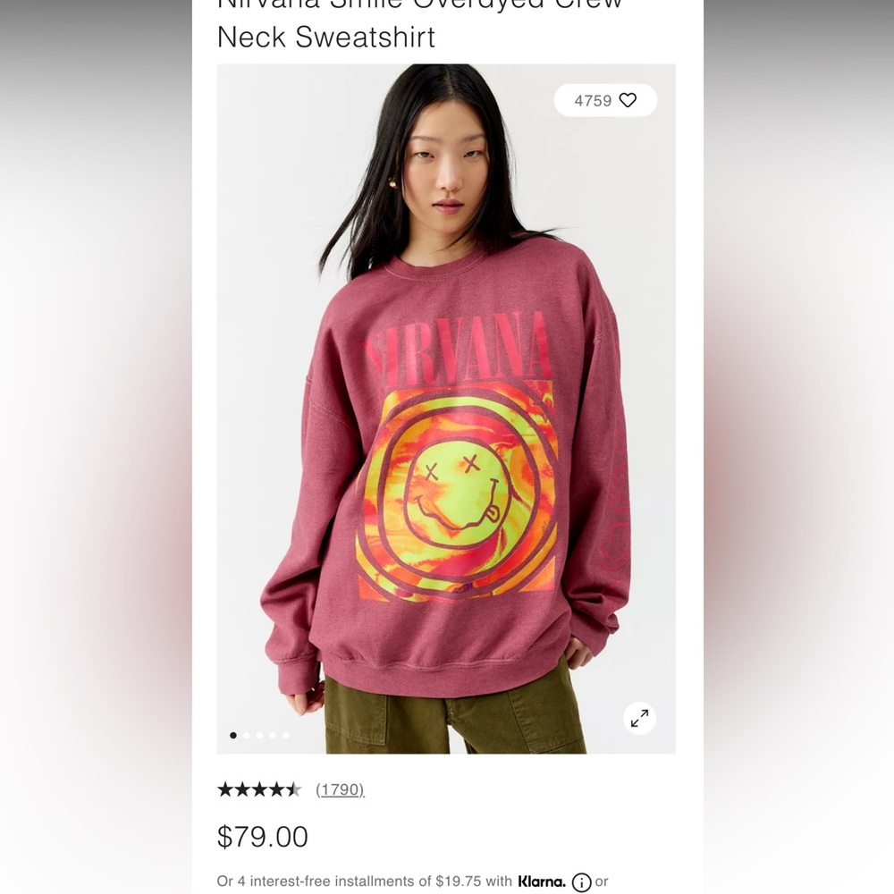 Urban outfitters nirvana sweatshirt